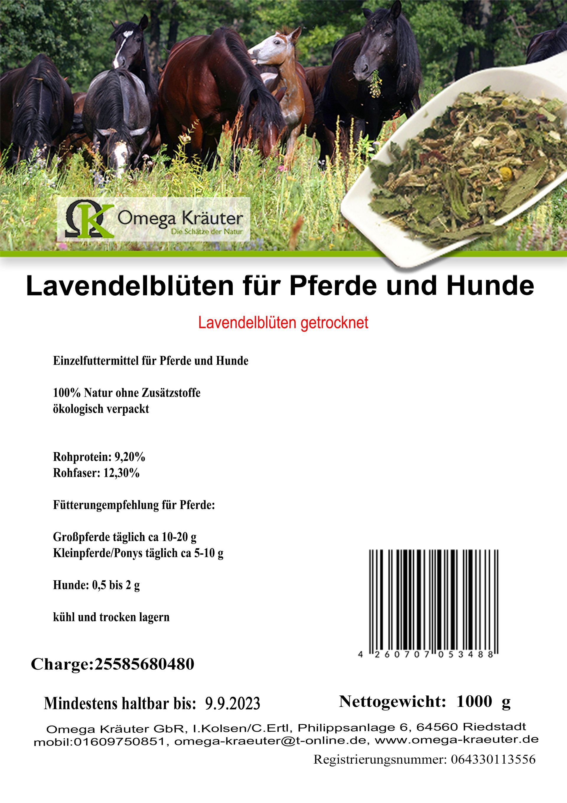 Lavendelblüten für Pferde und Hunde