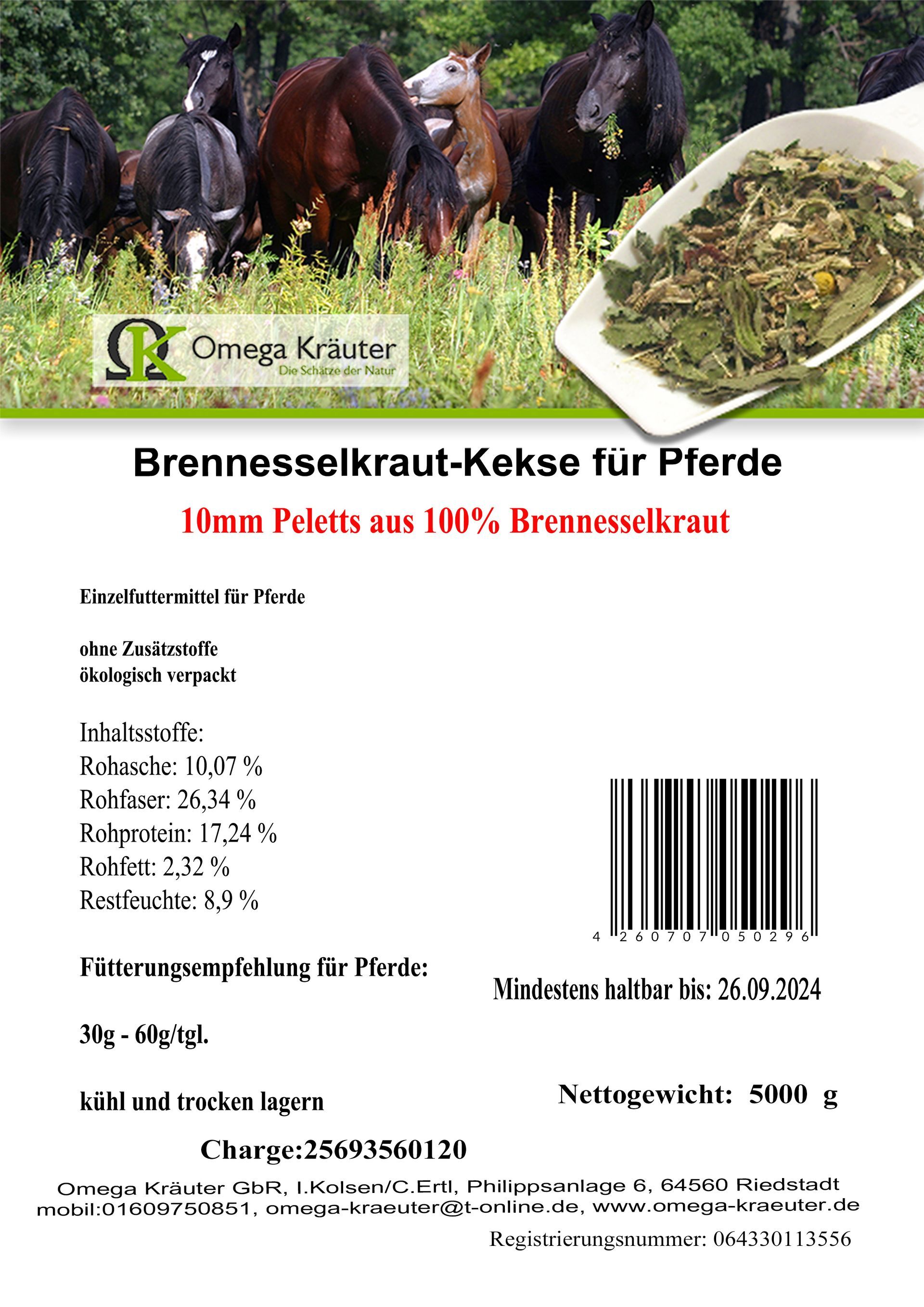Brennesselblätter-Kekse 10mm für Pferde