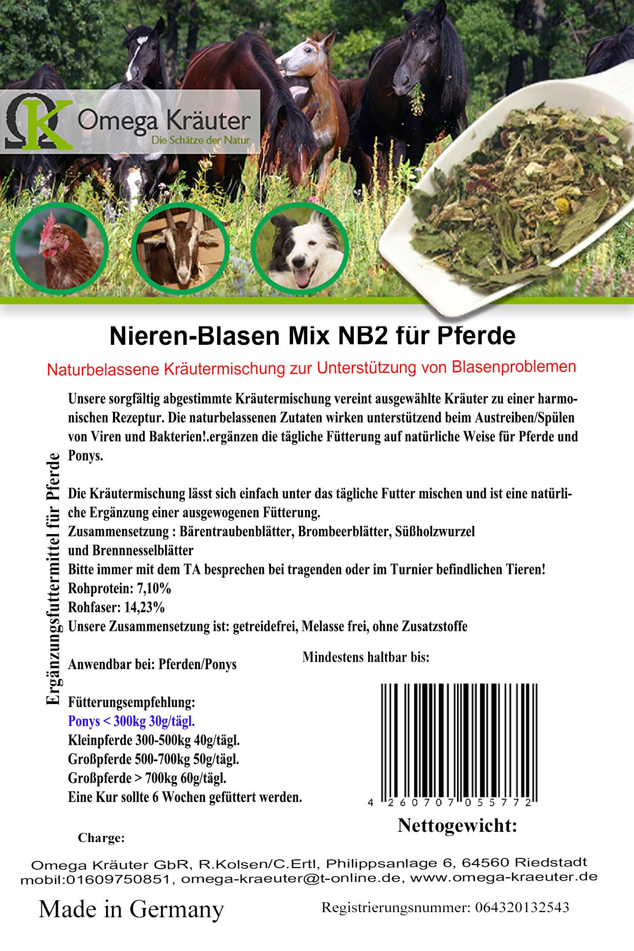 Nieren-Blasen Mix NB2 für Pferde