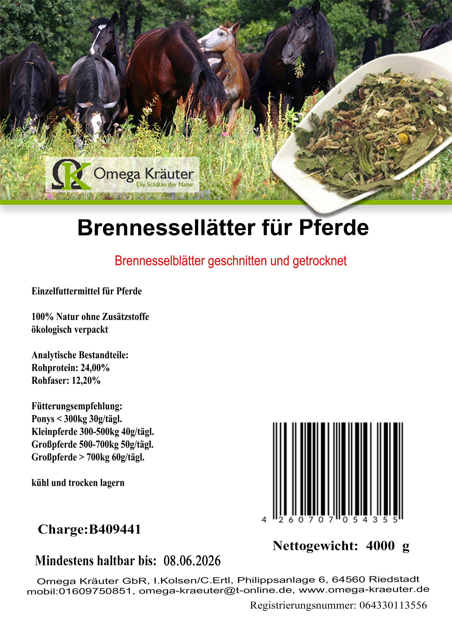 Brennesselblätter für Pferde