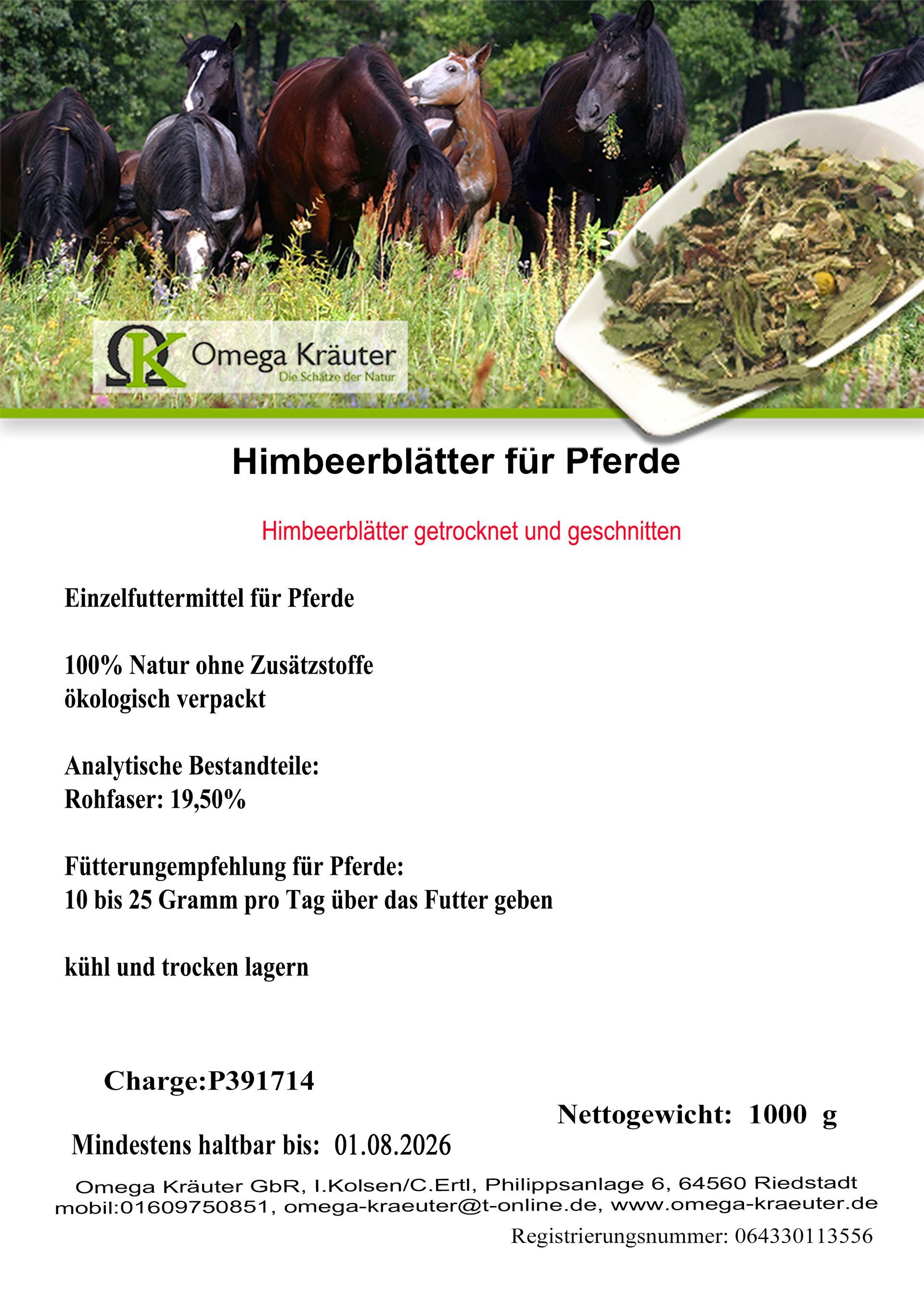 Himbeerblätter für Pferde