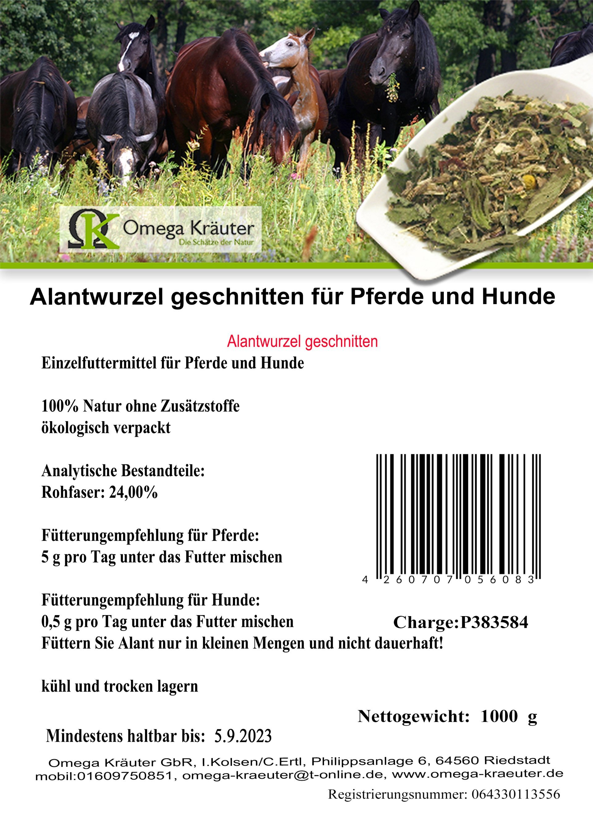 Alantwurzel geschnitten für Pferde und Hunde