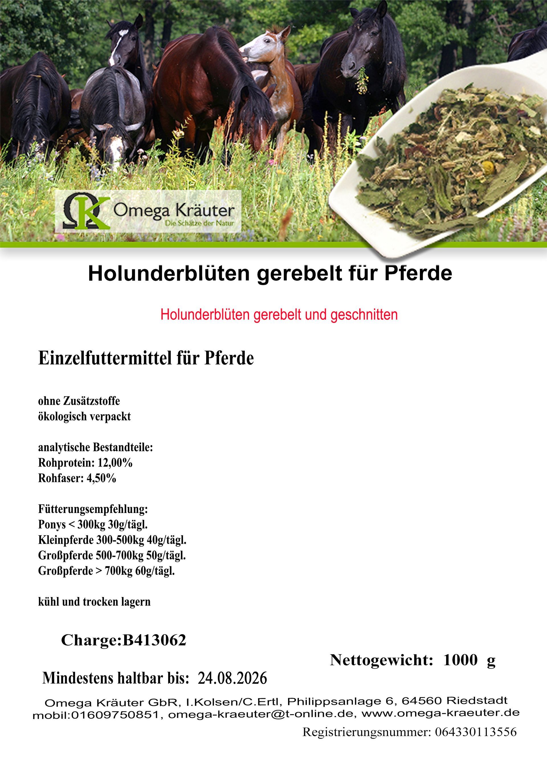 Holunderblüten für Pferde