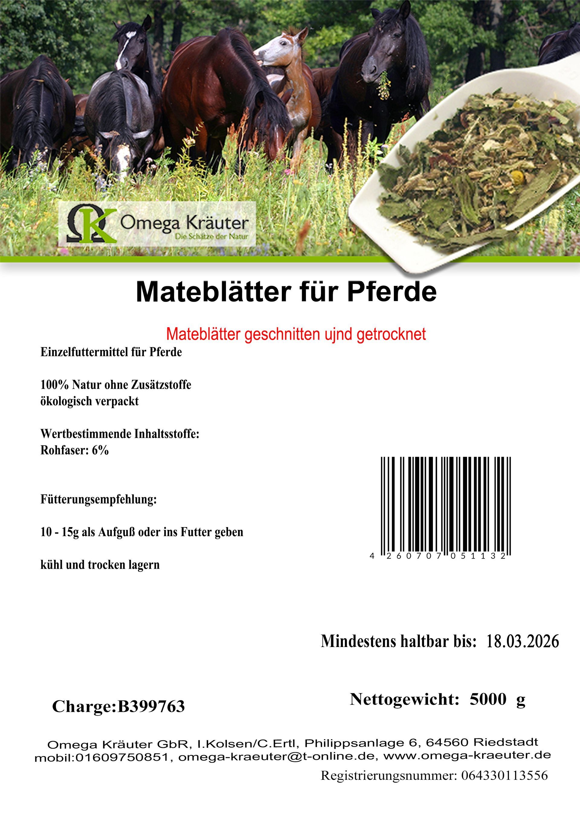 Mateblätter für Pferde