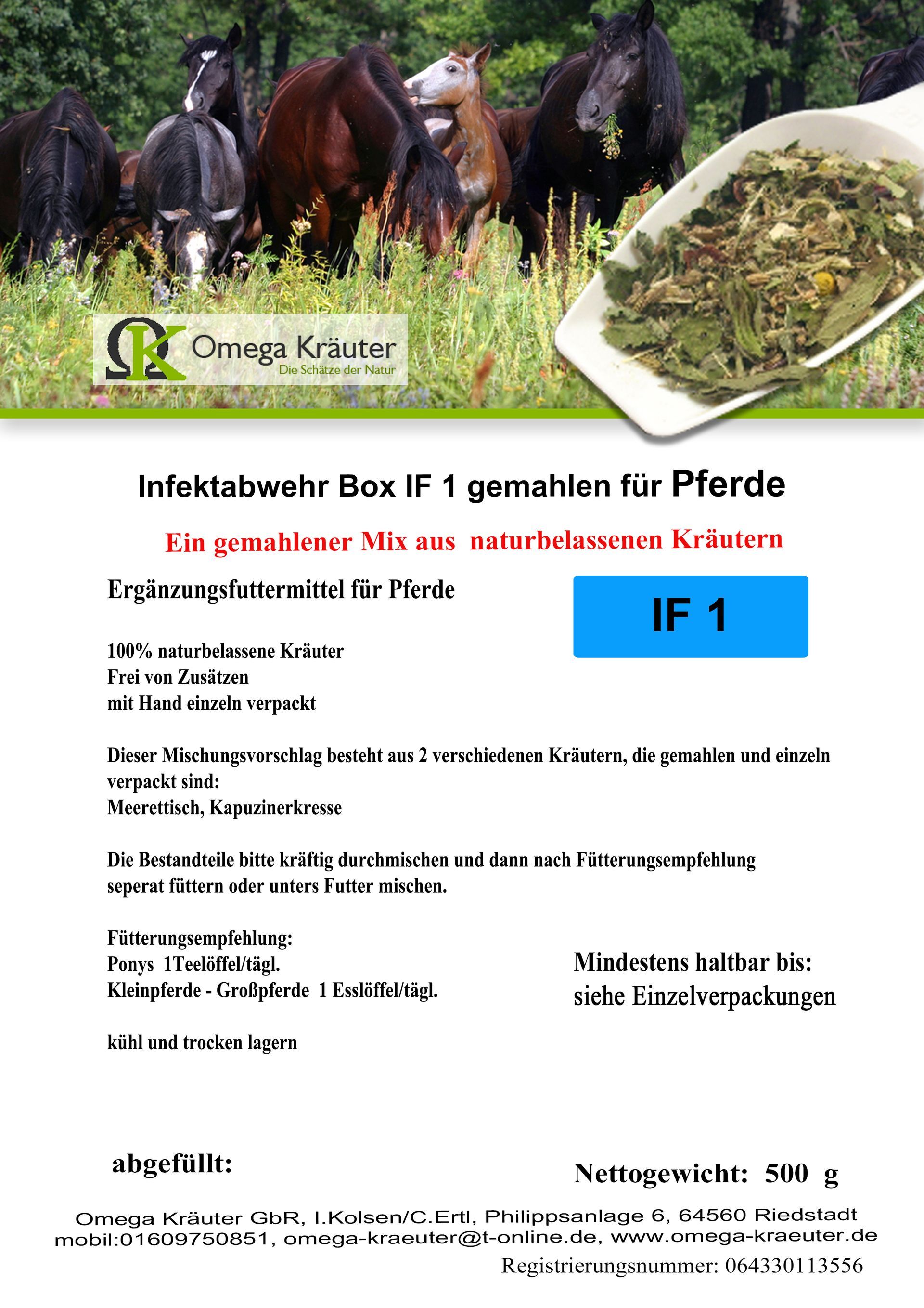 Infektabwehr-Box IF1 gemahlen für Pferde