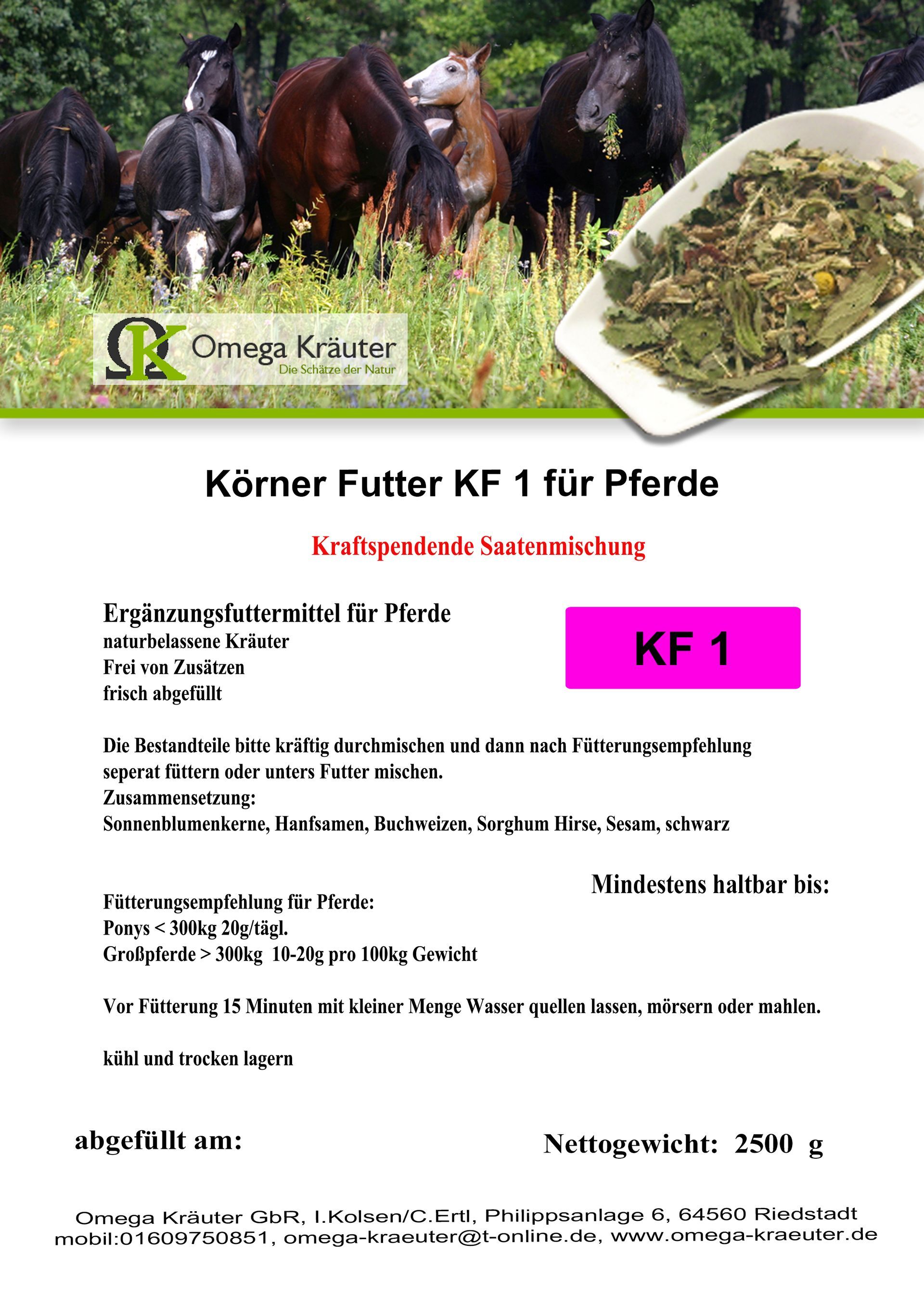 Körnerfutter Box KF 1 für Pferde