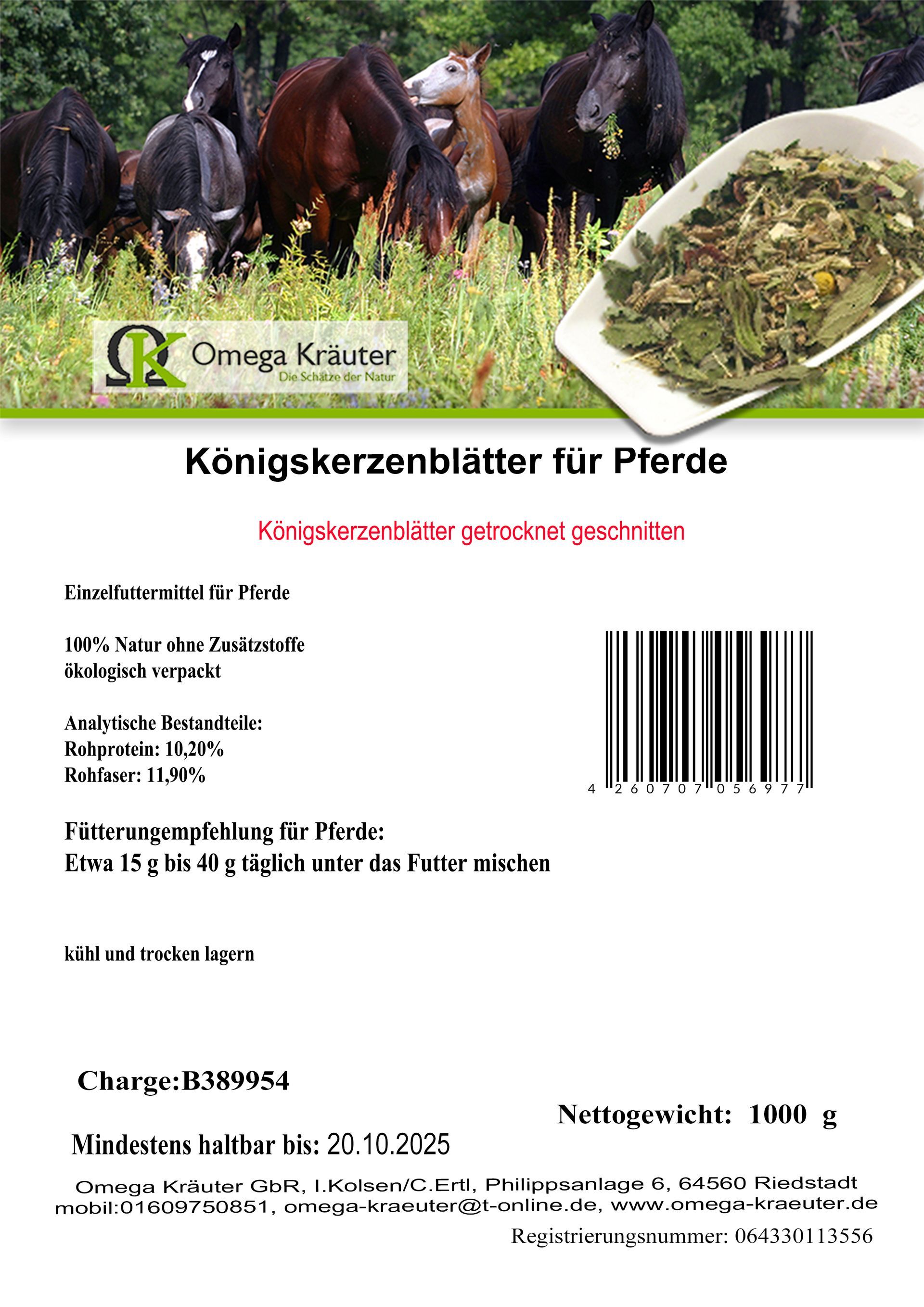 Königskerzenblätter (Wollblumenblätter) für Pferde