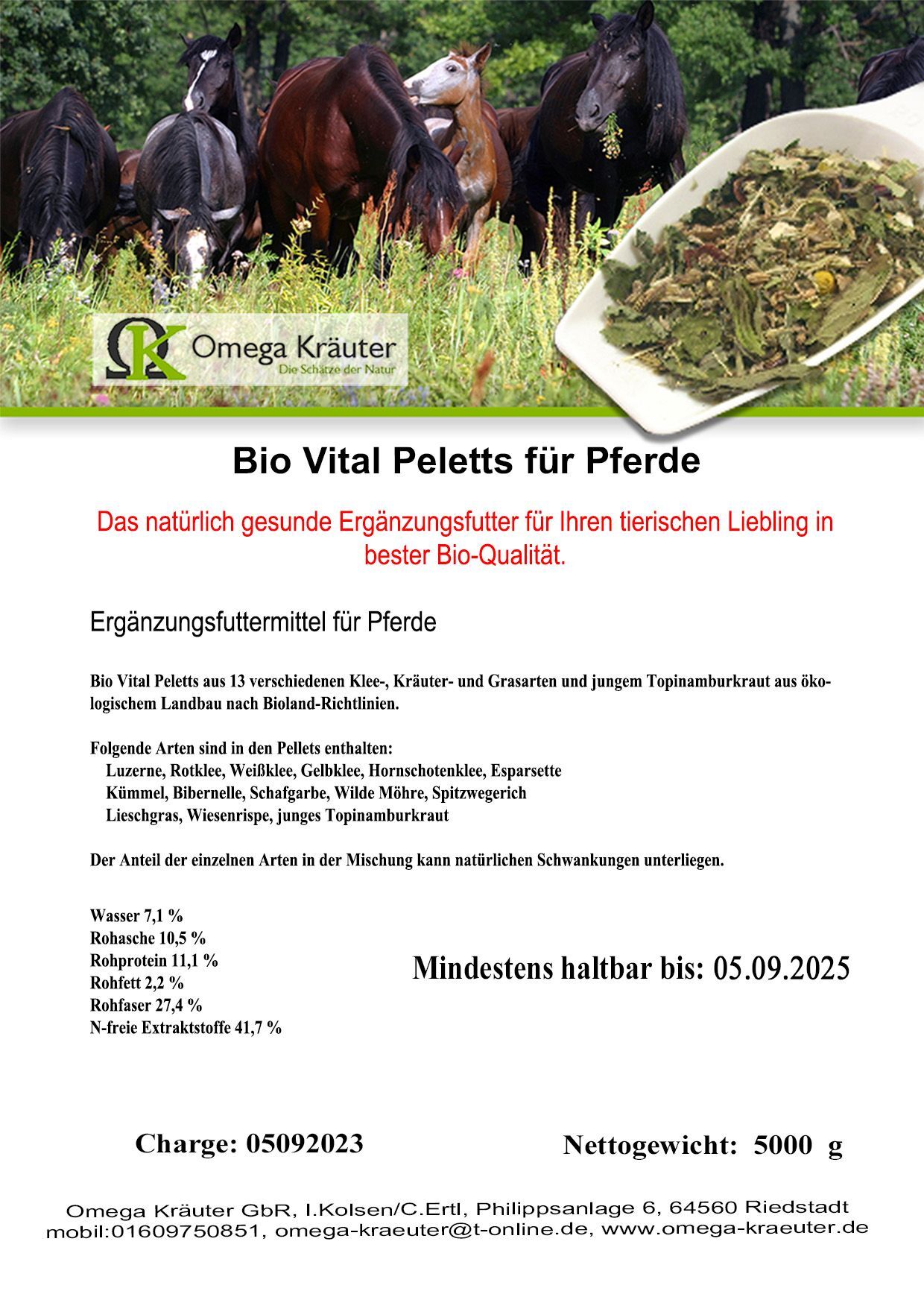 Bio Vital Peletts für Pferde