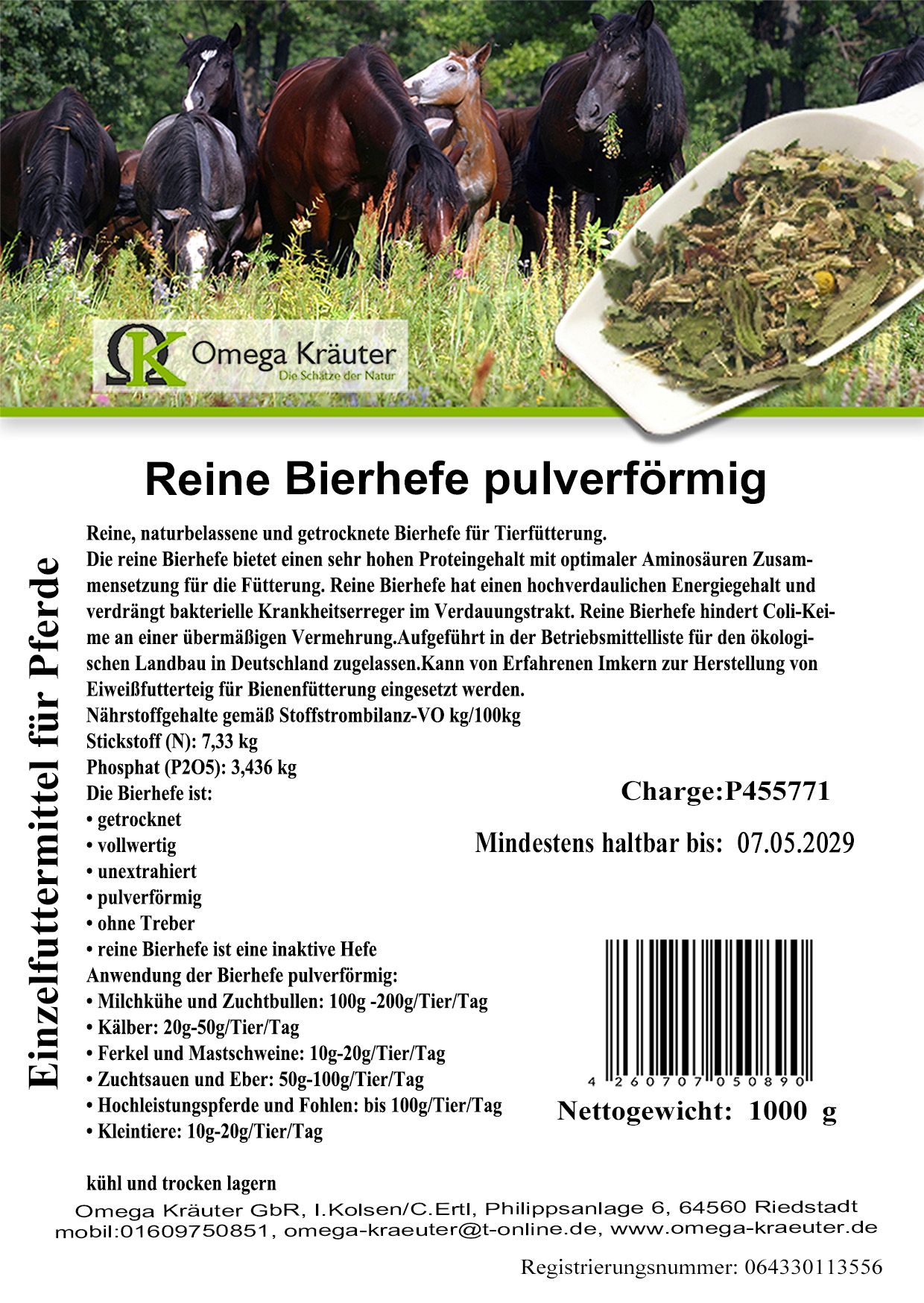 Reine Bierhefe pulverförmig