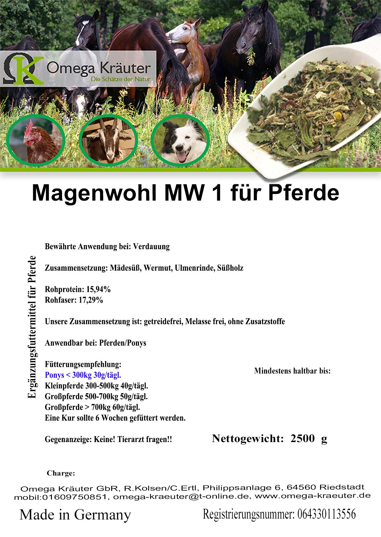 Magenwohl MW 1 für Pferde