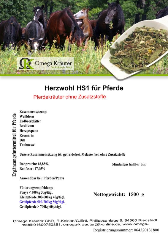 Herzwohl HS1 für Pferde