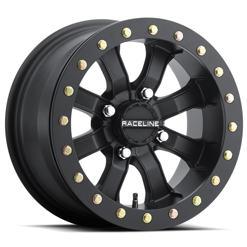 4-Raceline UTV Mamba Beadlock A71B 15x7 4x156 0mm Black Wheels