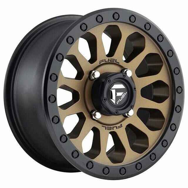 4-Fuel UTV D600 Vector 15x7 4x137 38mm Matte Bronze Black Ring Wheels