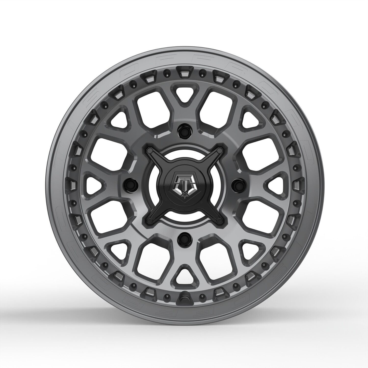 4-TIS UTV 558A 14x7 4x137 +10mm Gloss Anthracite Wheels