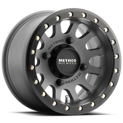 4-Method Race UTV Beadlock MR401 15x7 4x136 +13mm/4+3 Titanium Matte Black Lip Wheels