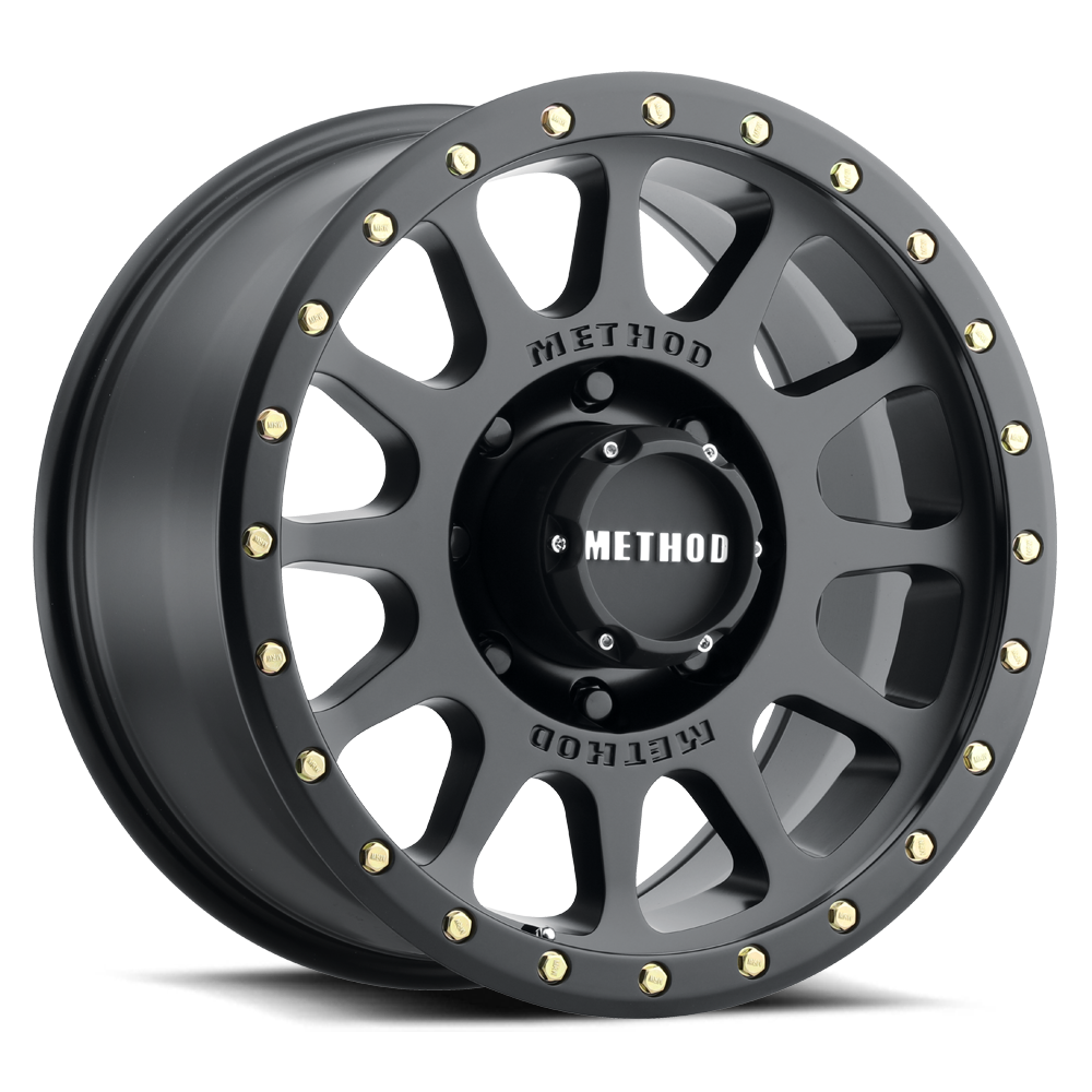 4-Method Race MR305 NV 17x8.5 8X6.5 8X165.1  0/4.75" Matte Black Wheels