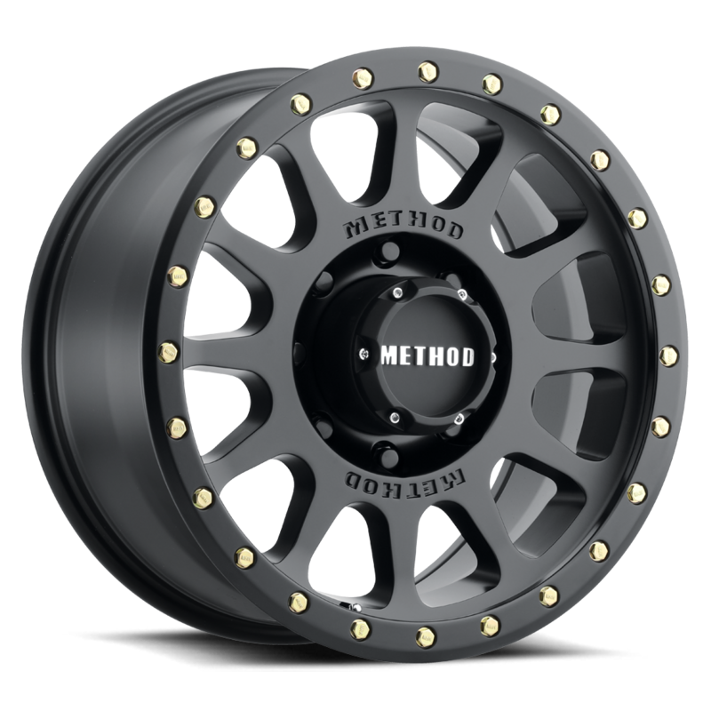 4-Method Race MR305 NV 17x8.5 8X6.5 8X165.1  0/4.75" Matte Black Wheels