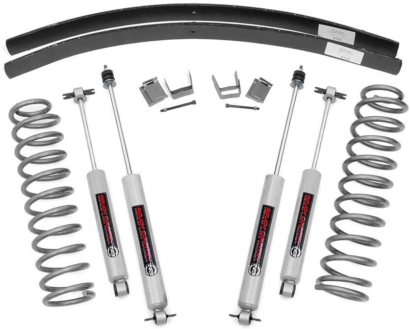 Rough Country 3" Lift Kit With Add-A-Leaf Spring Kit (1984-2001) Jeep Cherokee XJ 2/4WD