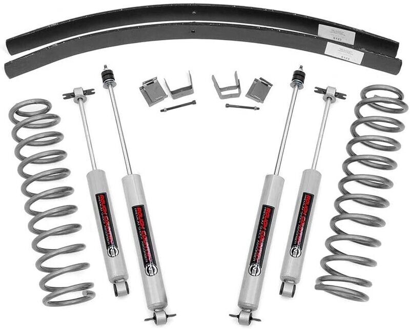 Rough Country 3" Lift Kit With Add-A-Leaf Spring Kit (1984-2001) Jeep Cherokee XJ 2/4WD