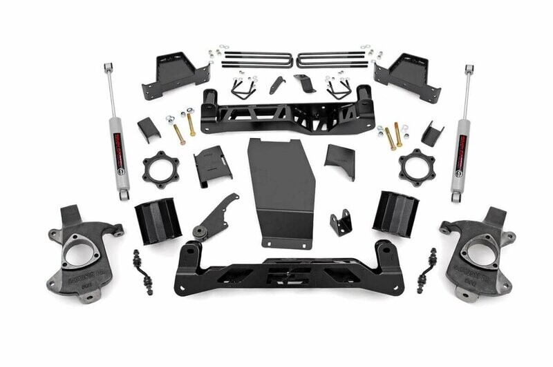 Rough Country 6" Lift Kit (14-18) Chevy/Gmc 1500 4WD cast aluminum or stamped steel spindles.