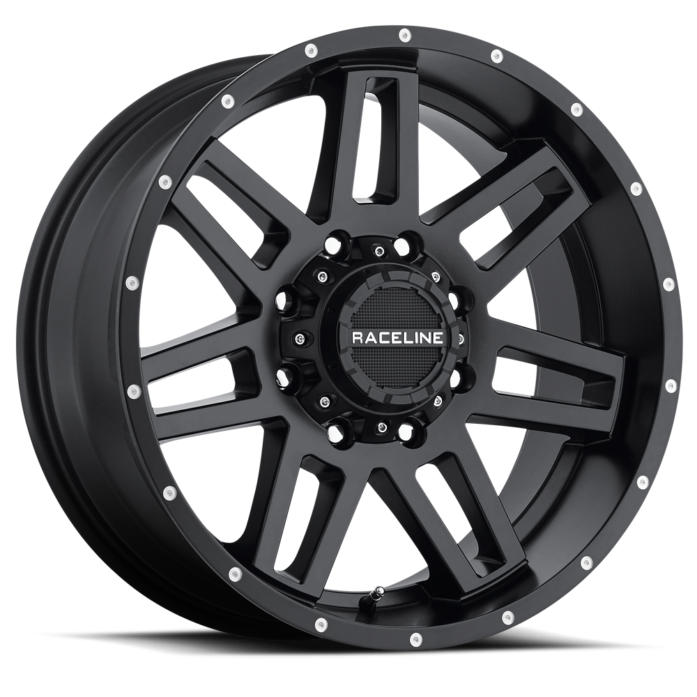 4-Raceline Injector 20X9 5X114.3/5X127 -12mm Satin Black Wheels (ON SALE)