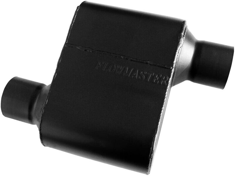 Flowmaster 842518 Super 10 Muffler - 2.50 Offset IN / 2.50 Offset OUT - Aggressive Sound, Black