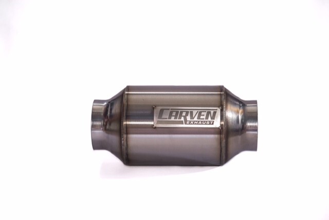 Carven Exhaust R-Series 2.5" Inlet 10.50" OL 5.00" OD Performance Muffler