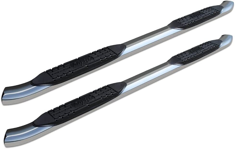 Raptor Series 4 Inch OE Style Curved Stainless Steel Oval Step Bar for 2019-2022 Ram 1500 Crew Cab