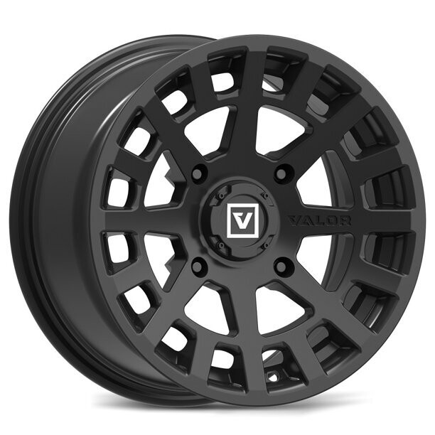 4-Valor Offroad V04 UTV 15x7 4x137 +15mm Satin Black Wheels