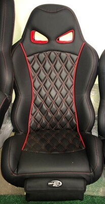 Front Bucket Seats Venom Black Red Stitch Seats For Polaris Rzr (Pair)