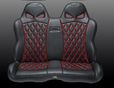 Venom Full Set (2 Front Buckets Seats And 1 Rear Bench) Black, Red Stitching Color For Polaris Rzr