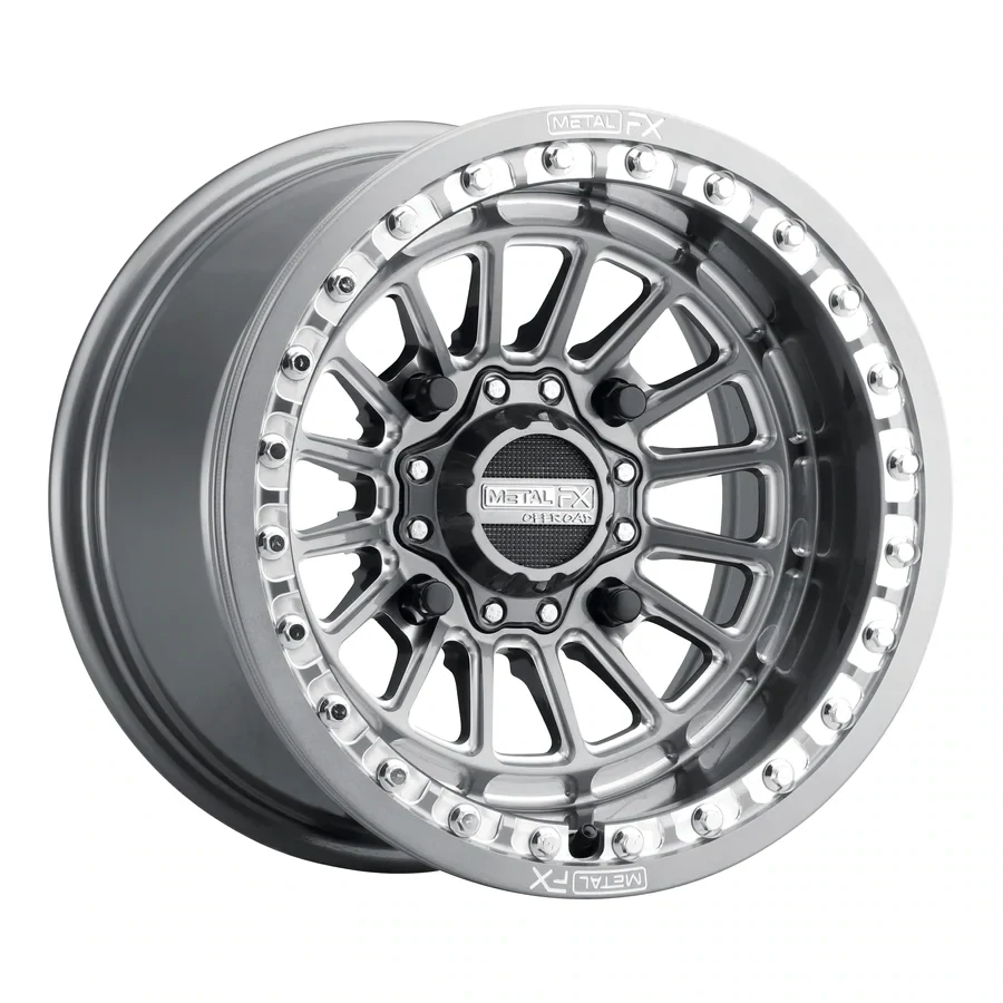 Metal FX Delta Beadlock 15X7 4X136 4X137 +25 Gunmetal Contrast Cut Wheels