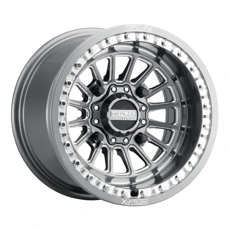 Metal FX Delta Beadlock 15X7 4X136 4X137 +25 Gunmetal Contrast Cut Wheels