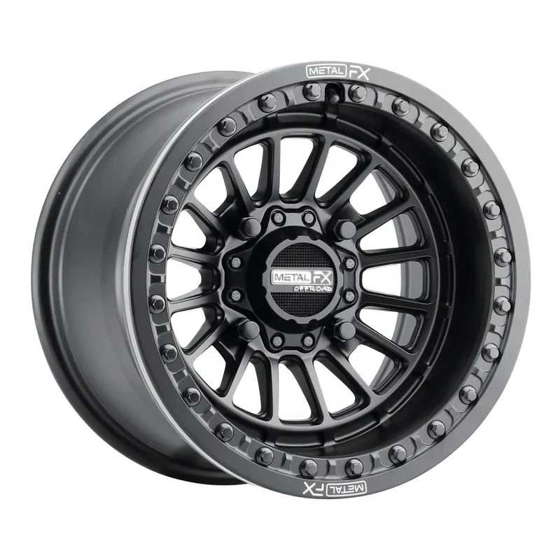 Metal FX Delta Beadlock 15X7 4X136 4X137 +25 Satin Black Wheels