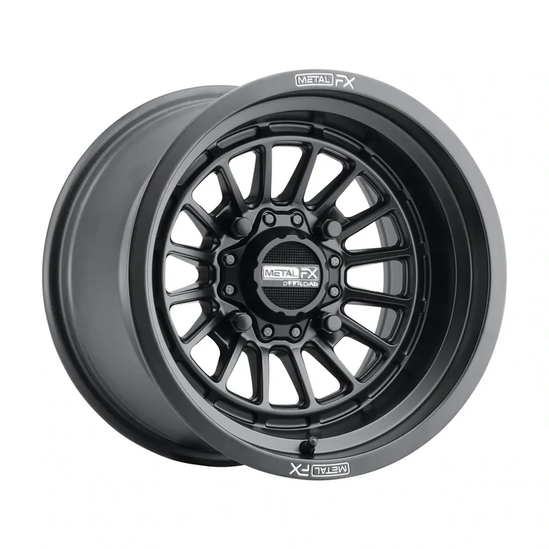 Metal FX Delta Non-Beadlock 15X7 4X156 +25 Satin Black Wheels
