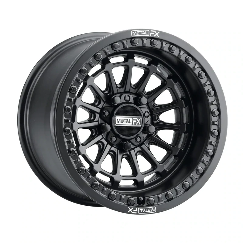 Metal FX Delta R Beadlock 15X7 5X114.3 +38 5+2 Satin Black Wheels