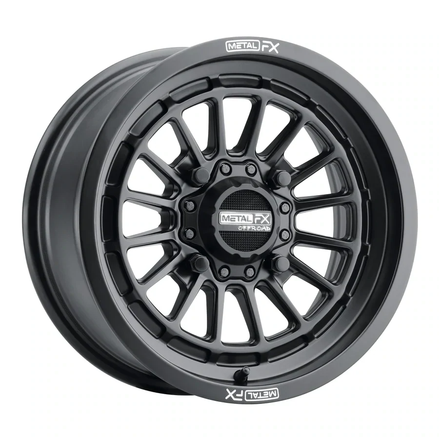 Metal FX Delta Non-Beadlock 15X7 4X136 4X137 +25 Satin Black (Includes 4-Wheels)