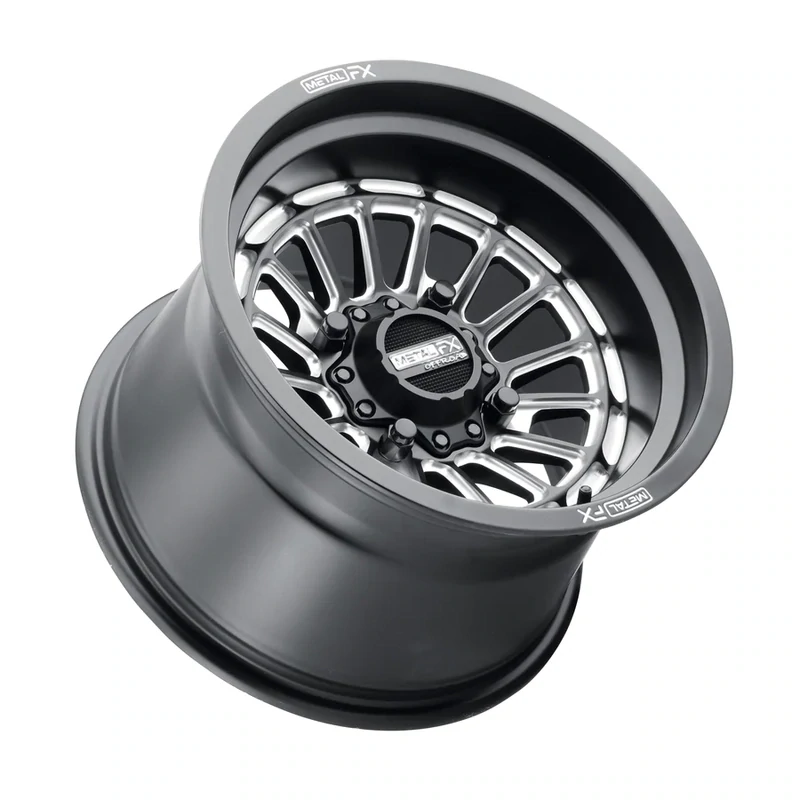 Metal FX Delta Non-Beadlock 15X10 4X156 +0 Offset Satin Black/Contrast Cut (Includes 2-wheels)