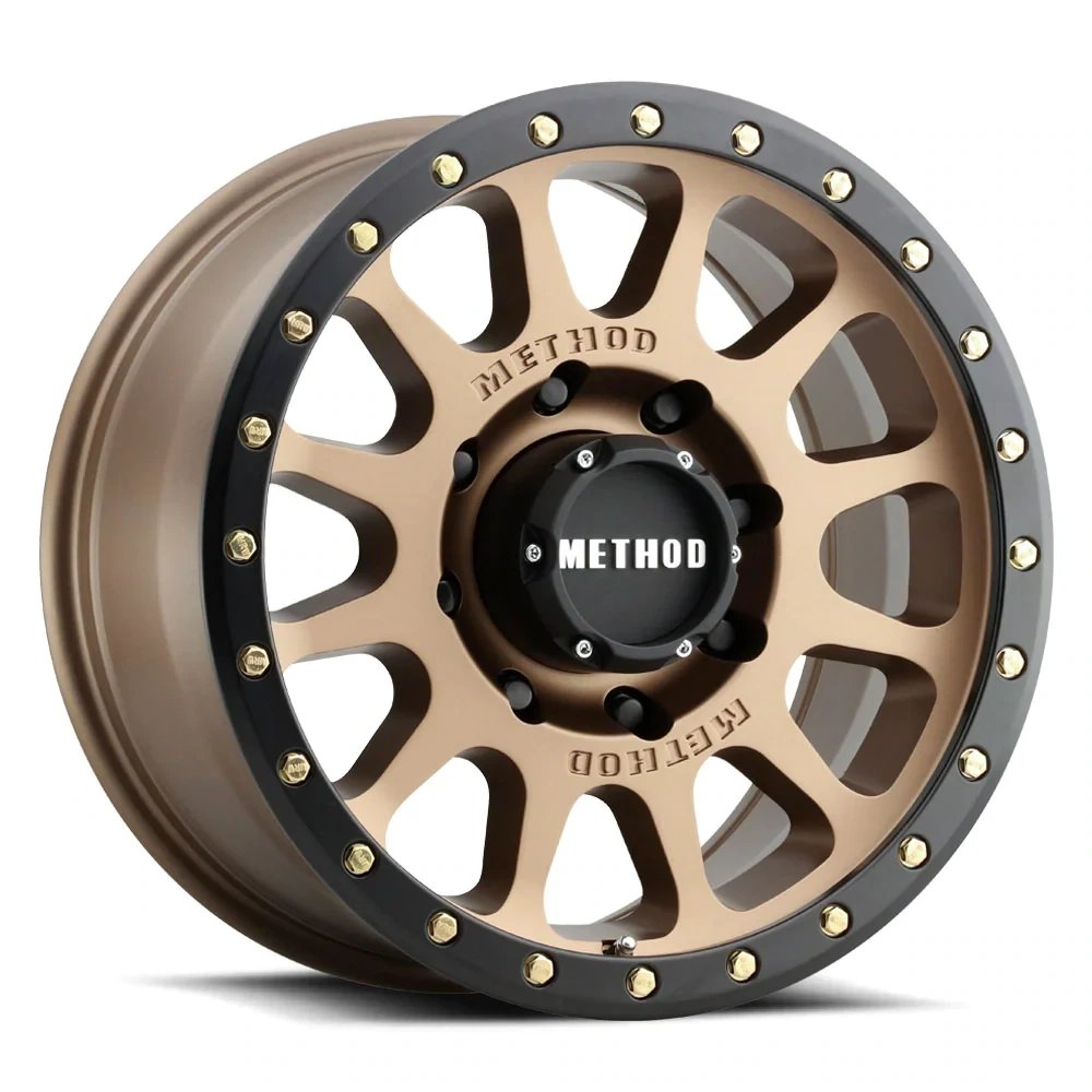 4-Method Race MR305 NV 17x8.5 8X6.5 8X165.1 ET-0 bronze Black Lip Wheels