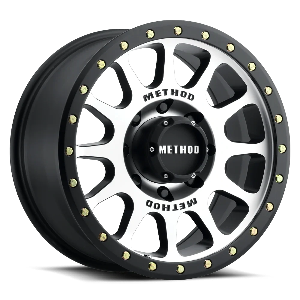 4-Method Race MR305 NV 17x8.5 8X6.5 8X165.1 ET-0 Machined Black Lip Wheels