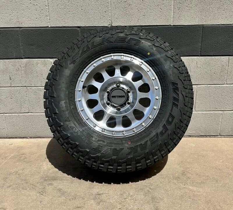 Wheel & Tire Package Method MR315  17X8.5 6x139.7 Machine  Wheels &  285-70-17 Falken AT4W Tires