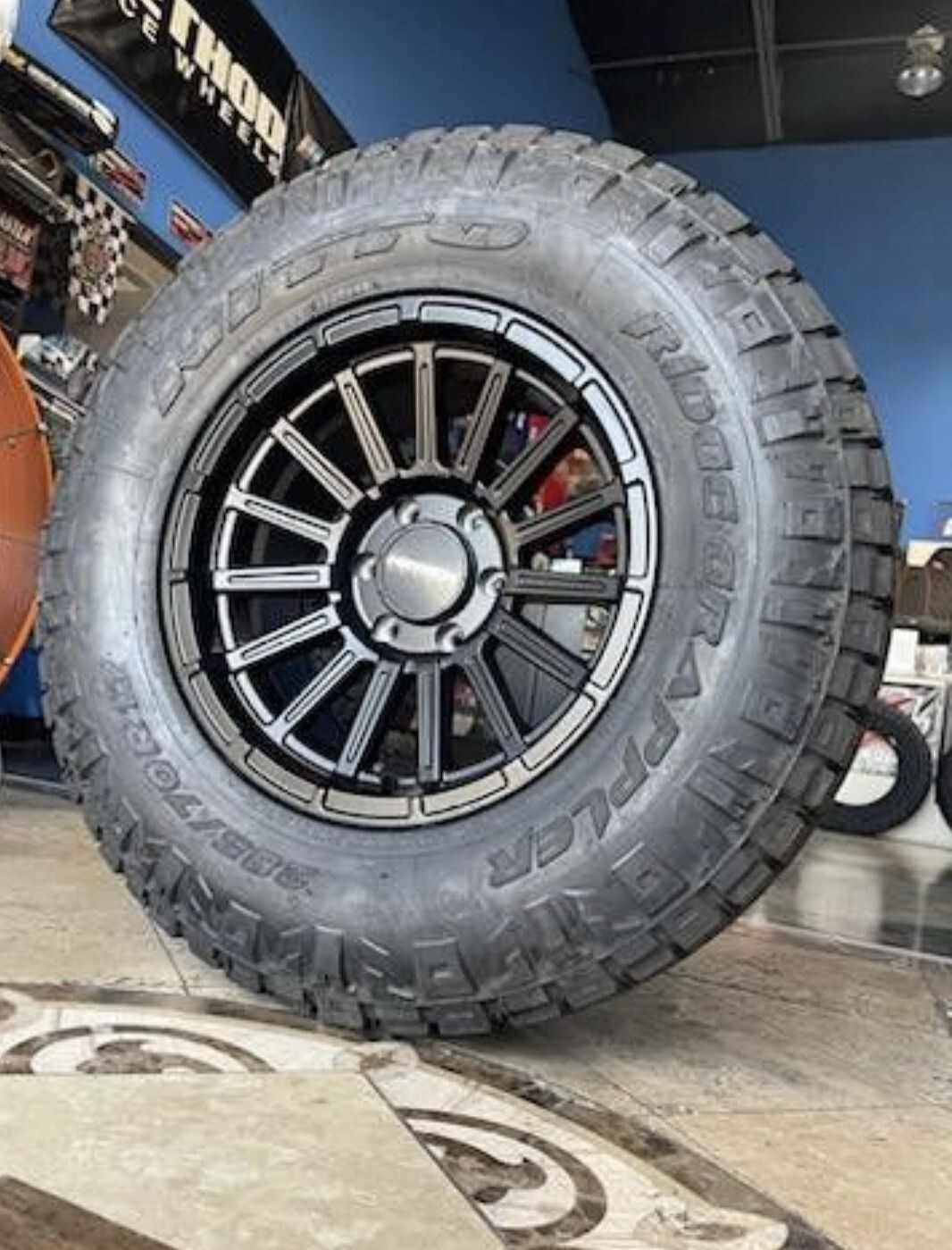 Wheel & Tire Package Mayhem 17X9 6x139.7 Black Wheels &  285-70-17 Nitto Ridge Grappler RT Trail Tires