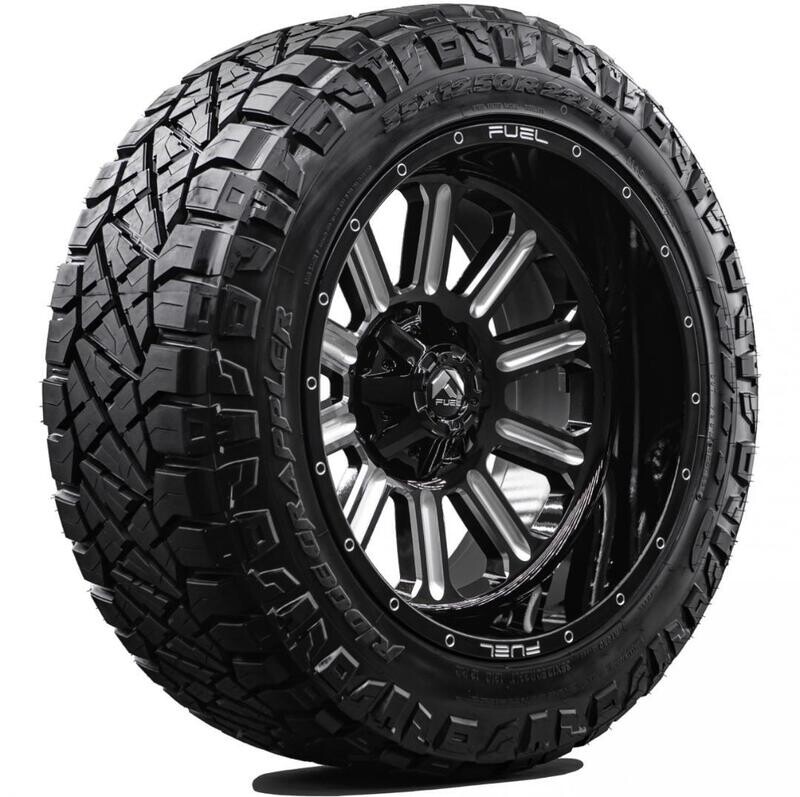 Wheel & Tire FUEL  20x10 8x170 Black  Machine Wheels & 33x12.50-20 Nitto Ridge Grappler 12ply Tires