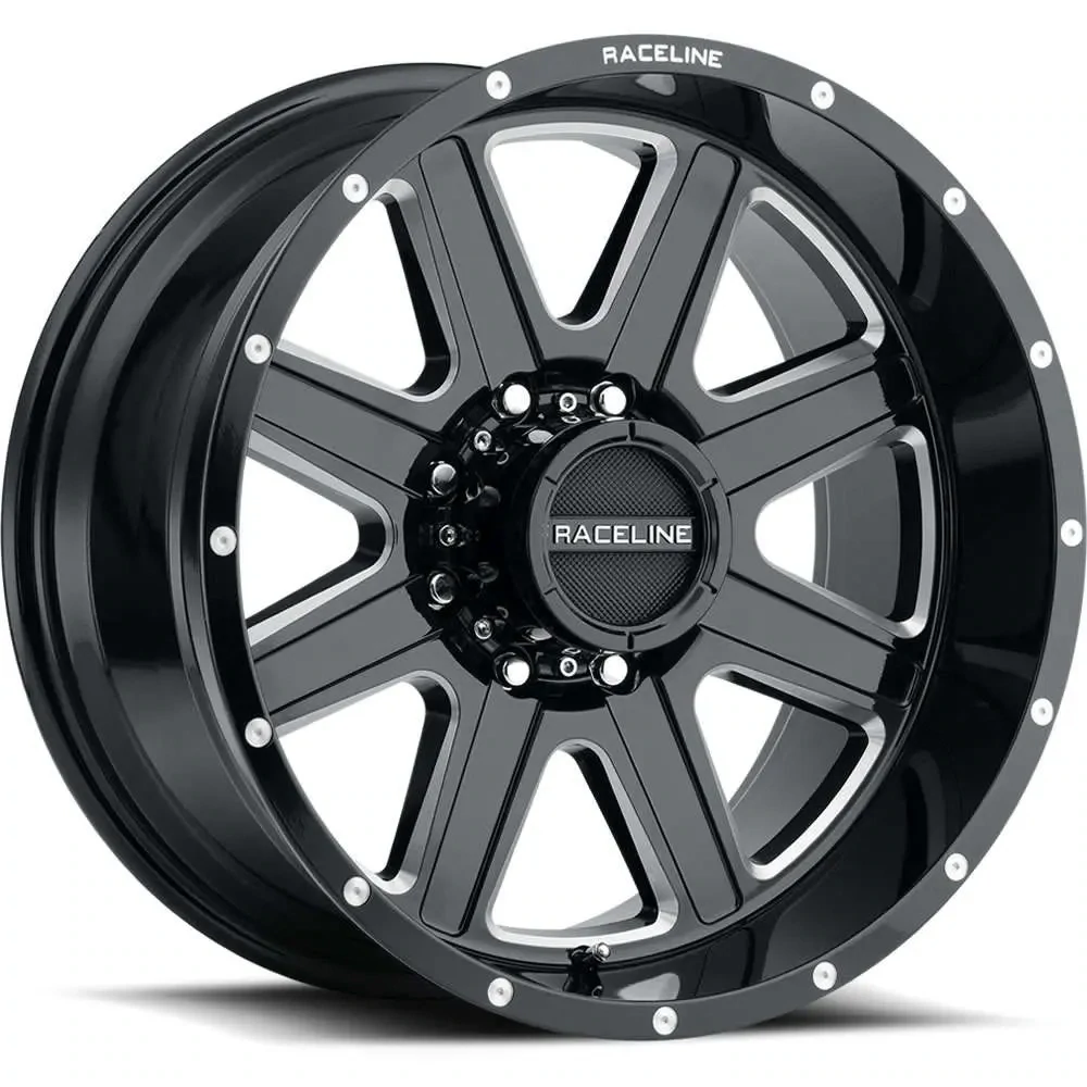 4-Raceline Hostage 22X12 6x135 -44mm Gloss Black with Milled Spoke Edges Wheels