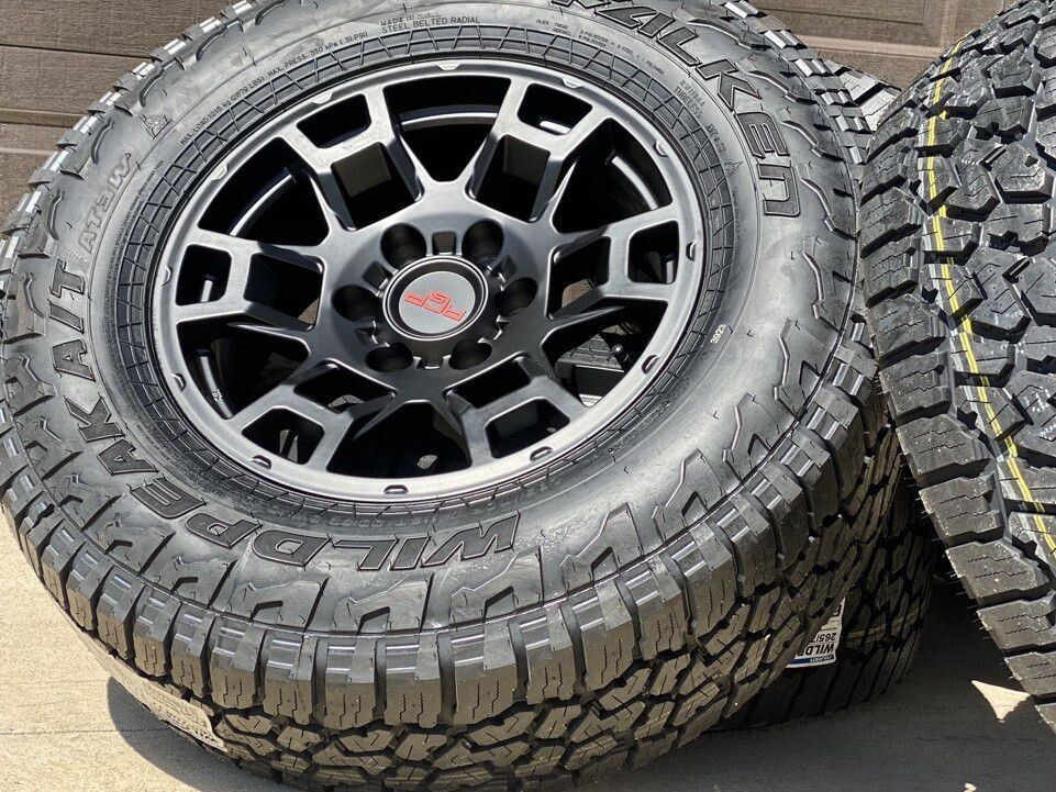 Wheel & Tire Package TRD Style17X8 6x139.7 Matte Black Wheels & 285-70-17 Falken AT4W Tires