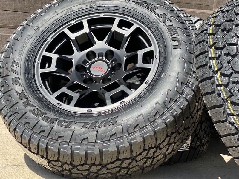 Wheel & Tire Package TRD Style17X8 6x139.7 Matte Black Wheels & 285-70-17 Falken AT4W Tires