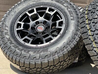 Wheel & Tire Package TRD Style17X8 6x139.7 Matte Black Wheels & 285-70-17 Falken AT3W Tires