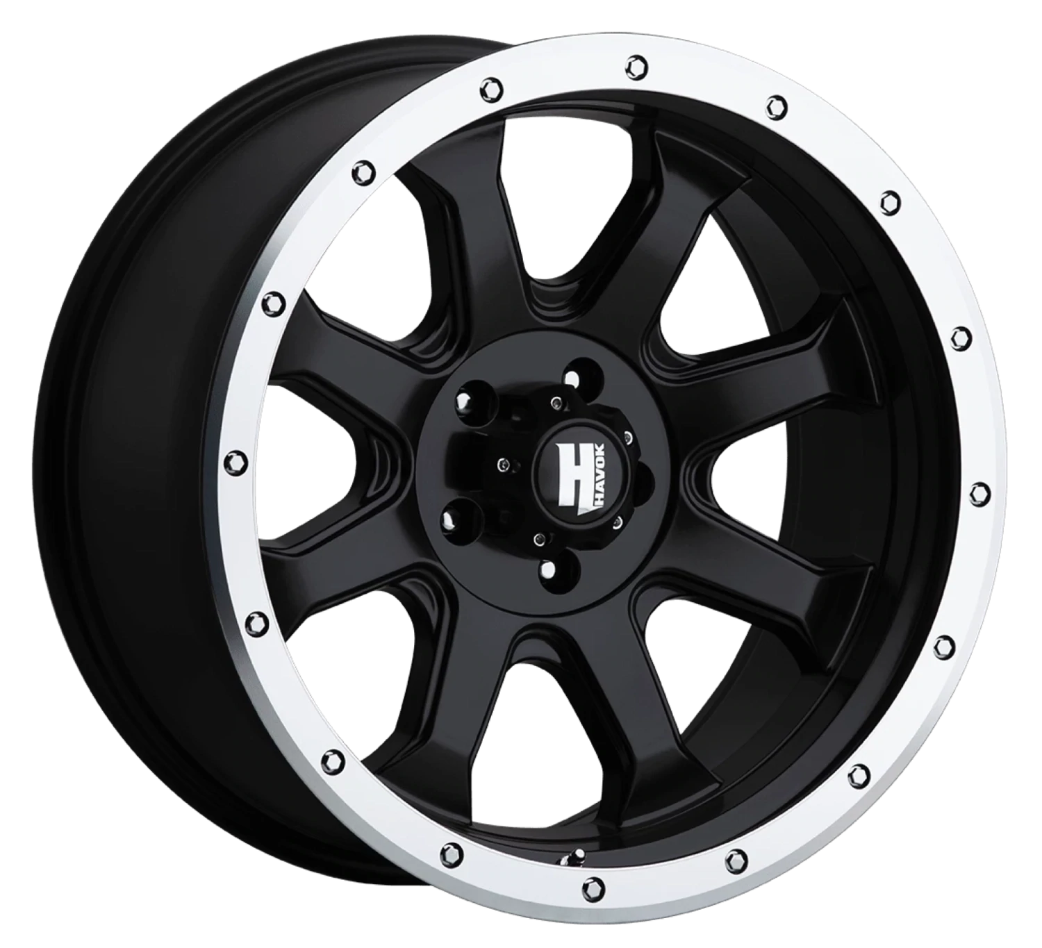 Havok H105L 18x9 5x127 5x5 Matte Black With Machined Bead Lock Wheels (on sale)