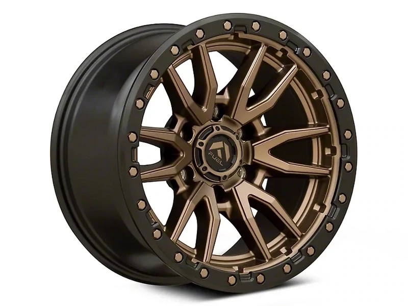 4-Fuel Rebel D681 17x9 6X135 +1 Matte Bronze Finish with Matte Black Ring Wheels