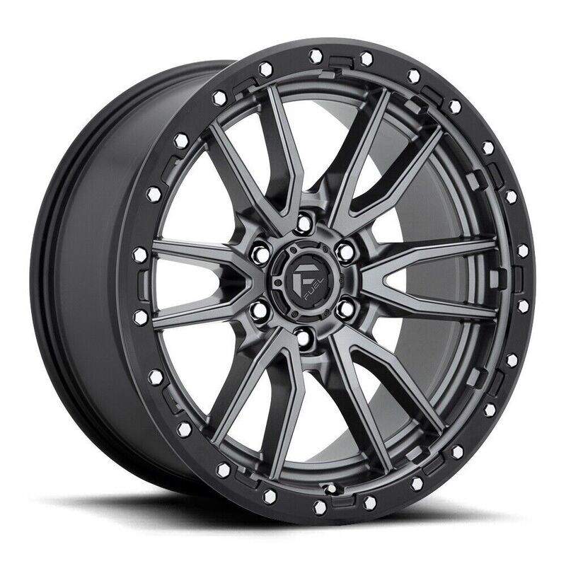 4-Fuel Rebel 17x9 6X5.5 6X139.7 Matte Gun Metal Black Ring Wheels